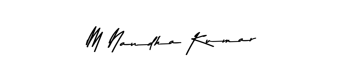 How to make M Nandha Kumar name signature. Use Asem Kandis PERSONAL USE style for creating short signs online. This is the latest handwritten sign. M Nandha Kumar signature style 9 images and pictures png