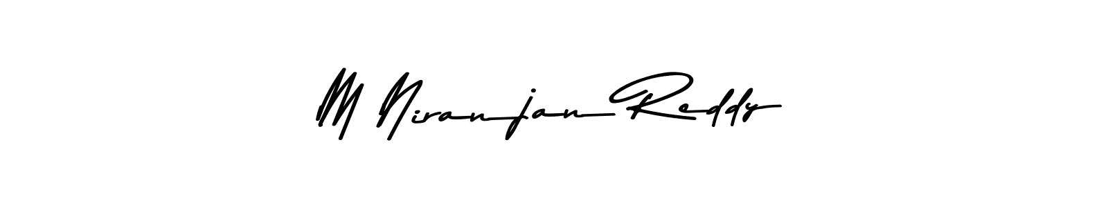 Create a beautiful signature design for name M Niranjan Reddy. With this signature (Asem Kandis PERSONAL USE) fonts, you can make a handwritten signature for free. M Niranjan Reddy signature style 9 images and pictures png