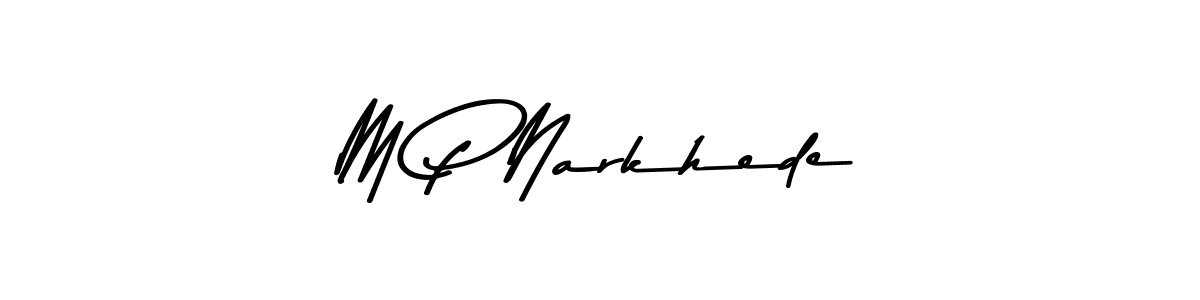 Design your own signature with our free online signature maker. With this signature software, you can create a handwritten (Asem Kandis PERSONAL USE) signature for name M P Narkhede. M P Narkhede signature style 9 images and pictures png