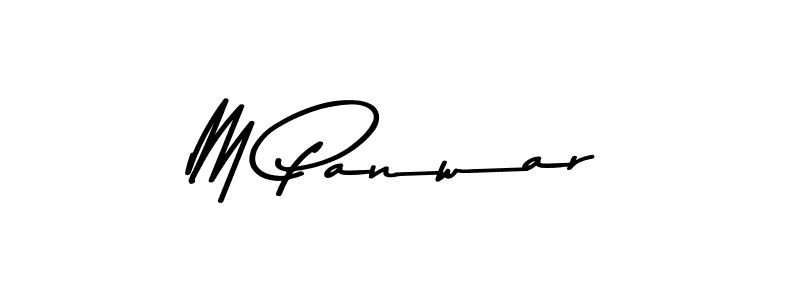 Create a beautiful signature design for name M Panwar. With this signature (Asem Kandis PERSONAL USE) fonts, you can make a handwritten signature for free. M Panwar signature style 9 images and pictures png