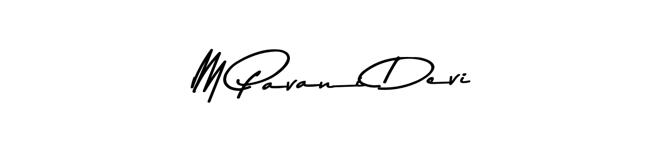 Make a beautiful signature design for name M Pavani Devi. With this signature (Asem Kandis PERSONAL USE) style, you can create a handwritten signature for free. M Pavani Devi signature style 9 images and pictures png