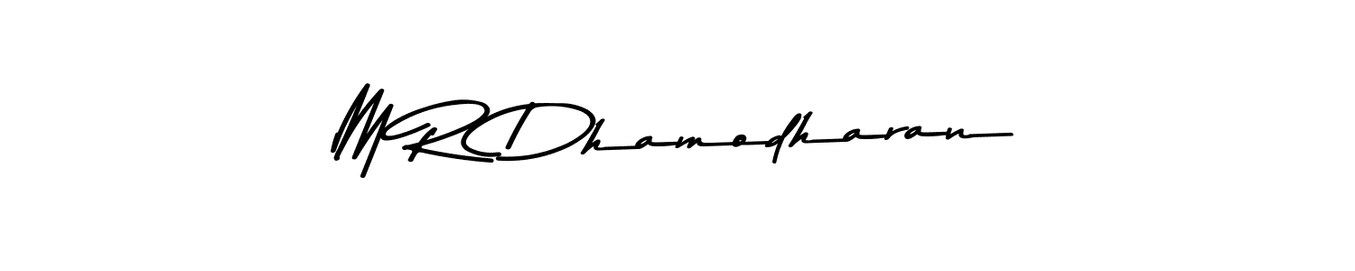 Make a beautiful signature design for name M R Dhamodharan. With this signature (Asem Kandis PERSONAL USE) style, you can create a handwritten signature for free. M R Dhamodharan signature style 9 images and pictures png