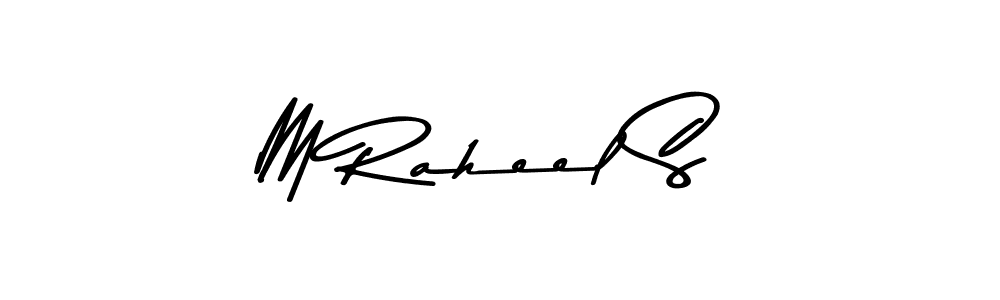 Create a beautiful signature design for name M Raheel S. With this signature (Asem Kandis PERSONAL USE) fonts, you can make a handwritten signature for free. M Raheel S signature style 9 images and pictures png