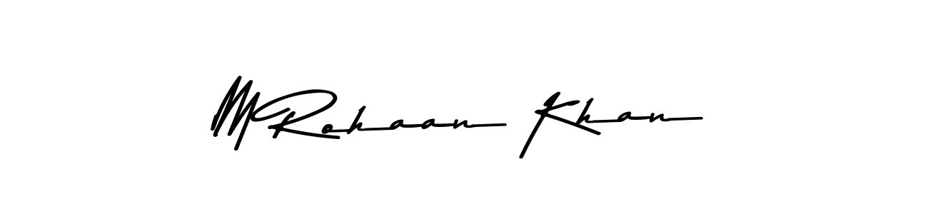 The best way (Asem Kandis PERSONAL USE) to make a short signature is to pick only two or three words in your name. The name M Rohaan Khan include a total of six letters. For converting this name. M Rohaan Khan signature style 9 images and pictures png