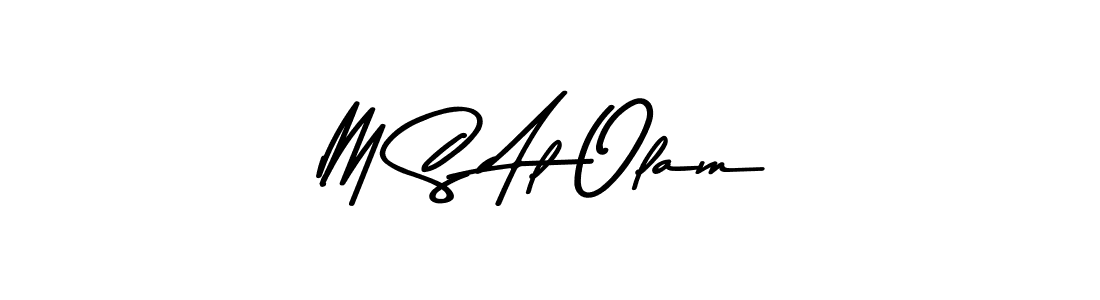 Create a beautiful signature design for name M S Al Olam. With this signature (Asem Kandis PERSONAL USE) fonts, you can make a handwritten signature for free. M S Al Olam signature style 9 images and pictures png