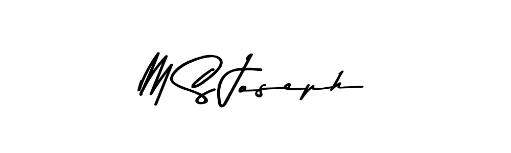 How to make M S Joseph name signature. Use Asem Kandis PERSONAL USE style for creating short signs online. This is the latest handwritten sign. M S Joseph signature style 9 images and pictures png