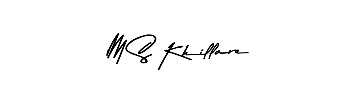 How to make M S Khillare name signature. Use Asem Kandis PERSONAL USE style for creating short signs online. This is the latest handwritten sign. M S Khillare signature style 9 images and pictures png