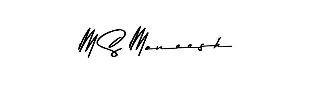 M S Moneesh stylish signature style. Best Handwritten Sign (Asem Kandis PERSONAL USE) for my name. Handwritten Signature Collection Ideas for my name M S Moneesh. M S Moneesh signature style 9 images and pictures png