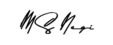 The Asem Kandis PERSONAL USE font transforms the name M S Negi into an executive sign with sharp precision and distinguished character. M S Negi signature style 9 images and pictures png