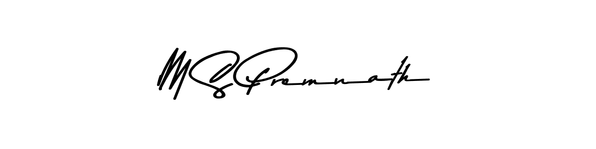 How to make M S Premnath name signature. Use Asem Kandis PERSONAL USE style for creating short signs online. This is the latest handwritten sign. M S Premnath signature style 9 images and pictures png