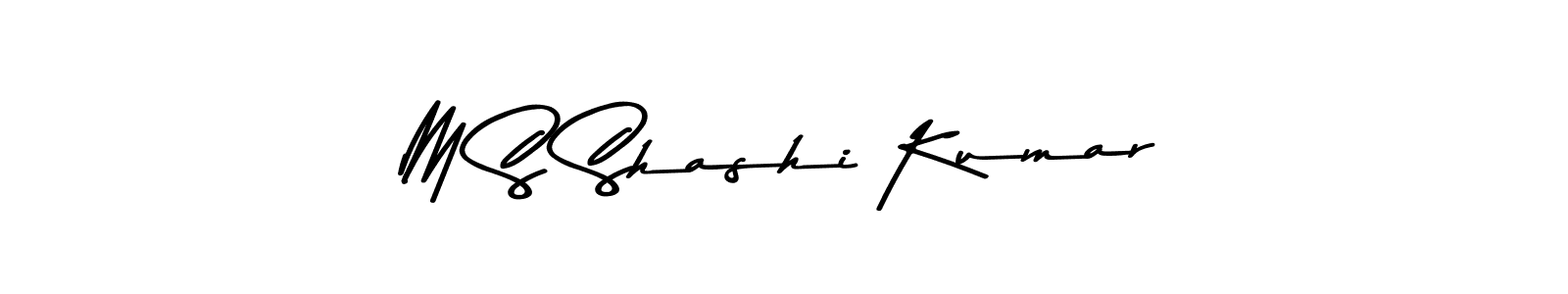 Make a beautiful signature design for name M S Shashi Kumar. With this signature (Asem Kandis PERSONAL USE) style, you can create a handwritten signature for free. M S Shashi Kumar signature style 9 images and pictures png