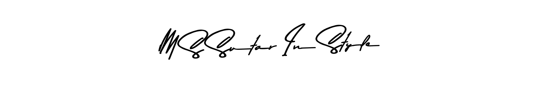 How to make M S Sutar In Style name signature. Use Asem Kandis PERSONAL USE style for creating short signs online. This is the latest handwritten sign. M S Sutar In Style signature style 9 images and pictures png