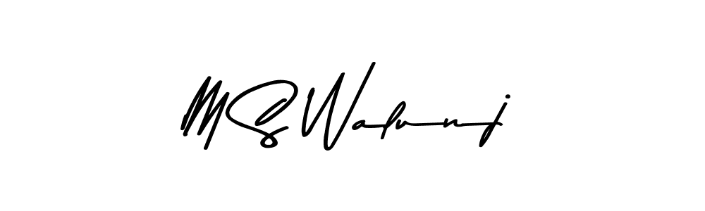 Use a signature maker to create a handwritten signature online. With this signature software, you can design (Asem Kandis PERSONAL USE) your own signature for name M S Walunj. M S Walunj signature style 9 images and pictures png