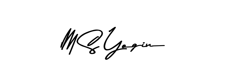 How to make M S Yogin name signature. Use Asem Kandis PERSONAL USE style for creating short signs online. This is the latest handwritten sign. M S Yogin signature style 9 images and pictures png