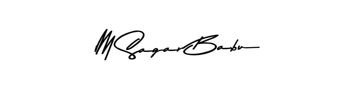 Make a beautiful signature design for name M Sagar Babu. With this signature (Asem Kandis PERSONAL USE) style, you can create a handwritten signature for free. M Sagar Babu signature style 9 images and pictures png