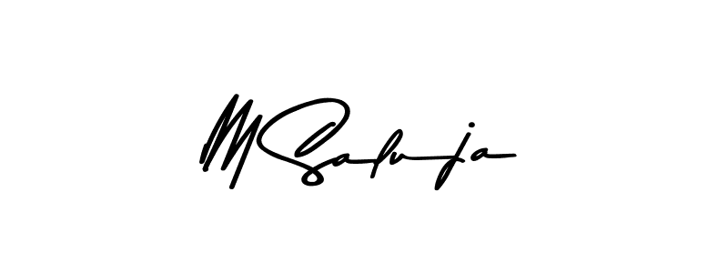 Use a signature maker to create a handwritten signature online. With this signature software, you can design (Asem Kandis PERSONAL USE) your own signature for name M Saluja. M Saluja signature style 9 images and pictures png