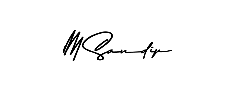 Use a signature maker to create a handwritten signature online. With this signature software, you can design (Asem Kandis PERSONAL USE) your own signature for name M Sandip. M Sandip signature style 9 images and pictures png