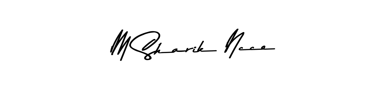 Create a beautiful signature design for name M Sharik Ncce. With this signature (Asem Kandis PERSONAL USE) fonts, you can make a handwritten signature for free. M Sharik Ncce signature style 9 images and pictures png