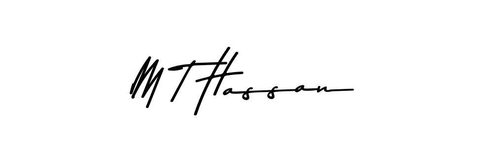 The best way (Asem Kandis PERSONAL USE) to make a short signature is to pick only two or three words in your name. The name M T Hassan include a total of six letters. For converting this name. M T Hassan signature style 9 images and pictures png