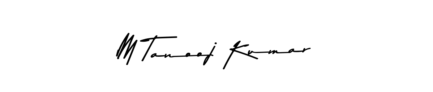 How to make M Tanooj Kumar name signature. Use Asem Kandis PERSONAL USE style for creating short signs online. This is the latest handwritten sign. M Tanooj Kumar signature style 9 images and pictures png