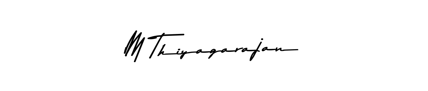 Make a beautiful signature design for name M Thiyagarajan. With this signature (Asem Kandis PERSONAL USE) style, you can create a handwritten signature for free. M Thiyagarajan signature style 9 images and pictures png