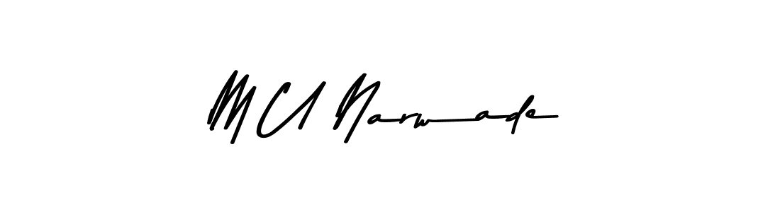 if you are searching for the best signature style for your name M U Narwade. so please give up your signature search. here we have designed multiple signature styles  using Asem Kandis PERSONAL USE. M U Narwade signature style 9 images and pictures png