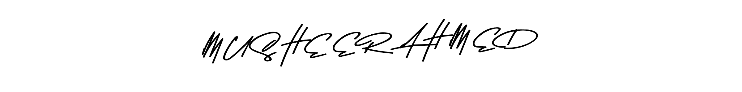 You should practise on your own different ways (Asem Kandis PERSONAL USE) to write your name (M U S H E E R  A H M E D) in signature. don't let someone else do it for you. M U S H E E R  A H M E D signature style 9 images and pictures png
