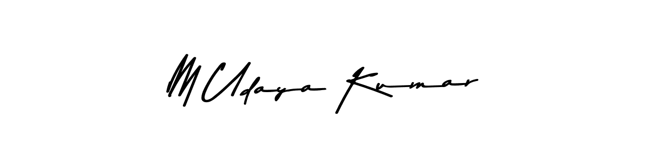 Design your own signature with our free online signature maker. With this signature software, you can create a handwritten (Asem Kandis PERSONAL USE) signature for name M Udaya Kumar. M Udaya Kumar signature style 9 images and pictures png