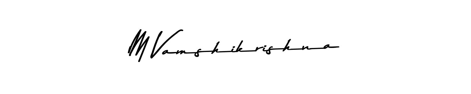 The best way (Asem Kandis PERSONAL USE) to make a short signature is to pick only two or three words in your name. The name M Vamshikrishna include a total of six letters. For converting this name. M Vamshikrishna signature style 9 images and pictures png