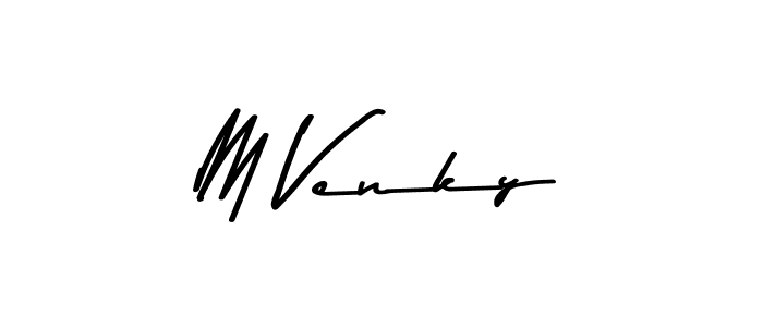 Make a beautiful signature design for name M Venky. With this signature (Asem Kandis PERSONAL USE) style, you can create a handwritten signature for free. M Venky signature style 9 images and pictures png