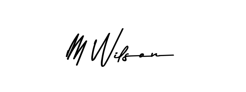 How to make M Wilson name signature. Use Asem Kandis PERSONAL USE style for creating short signs online. This is the latest handwritten sign. M Wilson signature style 9 images and pictures png