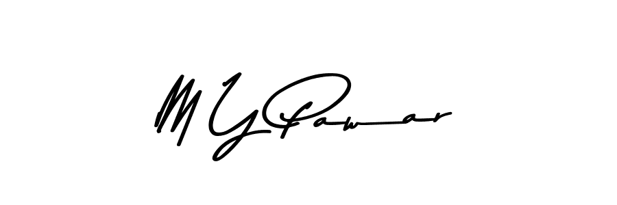 The best way (Asem Kandis PERSONAL USE) to make a short signature is to pick only two or three words in your name. The name M Y Pawar include a total of six letters. For converting this name. M Y Pawar signature style 9 images and pictures png