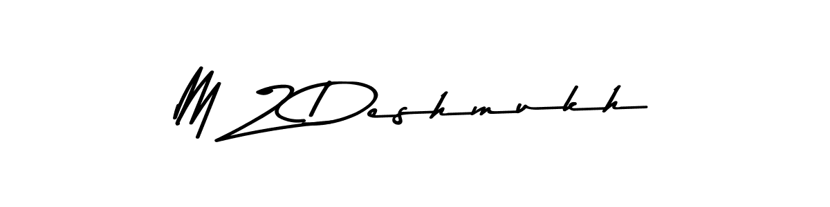 Also You can easily find your signature by using the search form. We will create M Z Deshmukh name handwritten signature images for you free of cost using Asem Kandis PERSONAL USE sign style. M Z Deshmukh signature style 9 images and pictures png