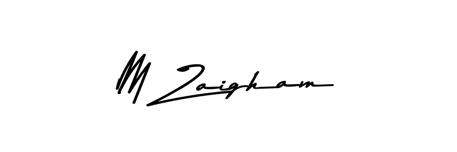 Make a beautiful signature design for name M Zaigham. With this signature (Asem Kandis PERSONAL USE) style, you can create a handwritten signature for free. M Zaigham signature style 9 images and pictures png