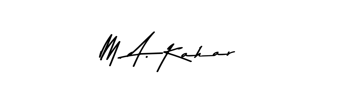 How to make M. A. Kahar name signature. Use Asem Kandis PERSONAL USE style for creating short signs online. This is the latest handwritten sign. M. A. Kahar signature style 9 images and pictures png