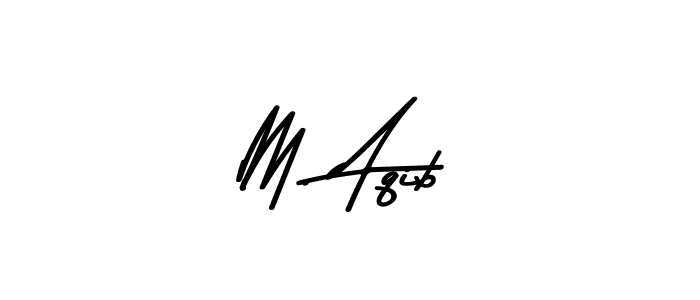 The best way (Asem Kandis PERSONAL USE) to make a short signature is to pick only two or three words in your name. The name M. Aqib include a total of six letters. For converting this name. M. Aqib signature style 9 images and pictures png