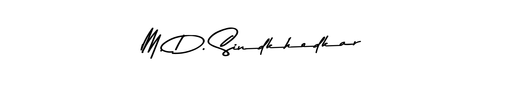 The best way (Asem Kandis PERSONAL USE) to make a short signature is to pick only two or three words in your name. The name M. D. Sindkhedkar include a total of six letters. For converting this name. M. D. Sindkhedkar signature style 9 images and pictures png