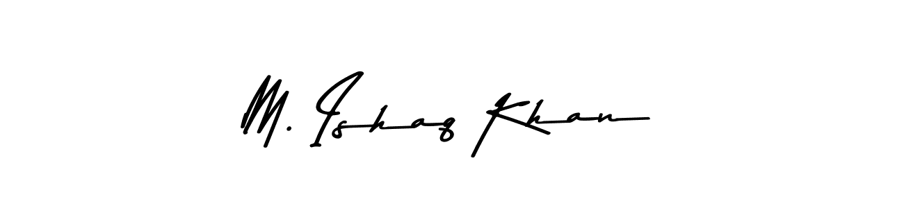 The best way (Asem Kandis PERSONAL USE) to make a short signature is to pick only two or three words in your name. The name M. Ishaq Khan include a total of six letters. For converting this name. M. Ishaq Khan signature style 9 images and pictures png