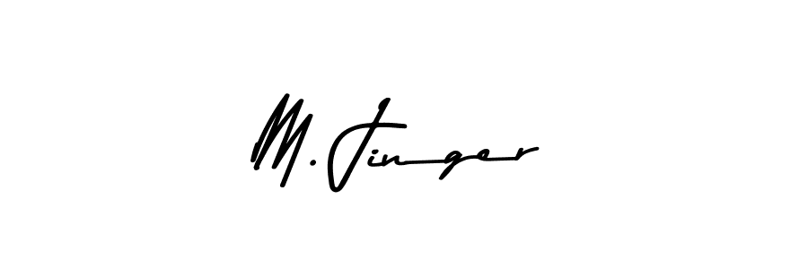 How to make M. Jinger name signature. Use Asem Kandis PERSONAL USE style for creating short signs online. This is the latest handwritten sign. M. Jinger signature style 9 images and pictures png