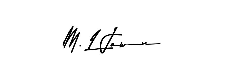 Asem Kandis PERSONAL USE is a professional signature style that is perfect for those who want to add a touch of class to their signature. It is also a great choice for those who want to make their signature more unique. Get M. L Jown name to fancy signature for free. M. L Jown signature style 9 images and pictures png