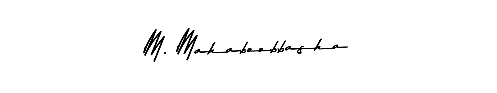 The best way (Asem Kandis PERSONAL USE) to make a short signature is to pick only two or three words in your name. The name M. Mahaboobbasha include a total of six letters. For converting this name. M. Mahaboobbasha signature style 9 images and pictures png