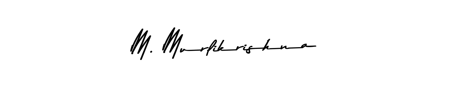 How to make M. Murlikrishna name signature. Use Asem Kandis PERSONAL USE style for creating short signs online. This is the latest handwritten sign. M. Murlikrishna signature style 9 images and pictures png