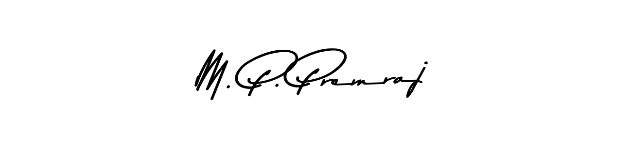 The best way (Asem Kandis PERSONAL USE) to make a short signature is to pick only two or three words in your name. The name M. P. Premraj include a total of six letters. For converting this name. M. P. Premraj signature style 9 images and pictures png