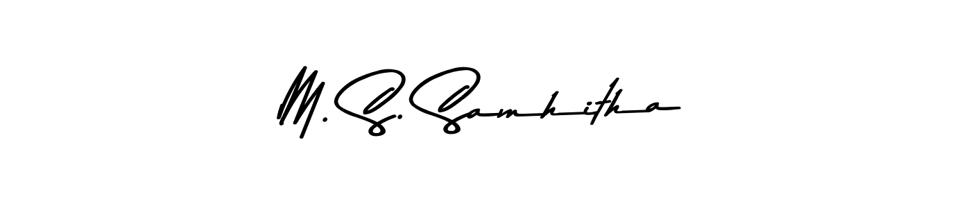 Use a signature maker to create a handwritten signature online. With this signature software, you can design (Asem Kandis PERSONAL USE) your own signature for name M. S. Samhitha. M. S. Samhitha signature style 9 images and pictures png