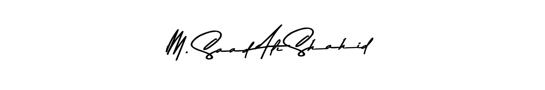 The best way (Asem Kandis PERSONAL USE) to make a short signature is to pick only two or three words in your name. The name M. Saad Ali Shahid include a total of six letters. For converting this name. M. Saad Ali Shahid signature style 9 images and pictures png