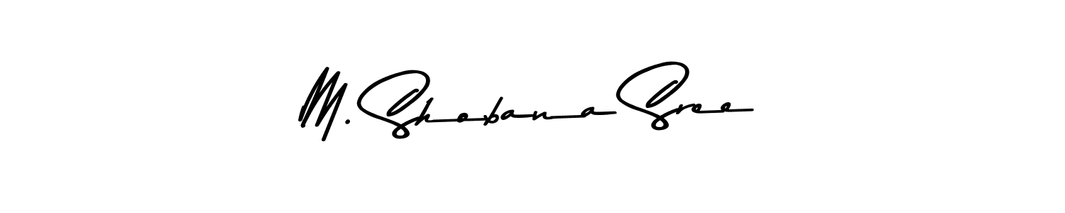 The best way (Asem Kandis PERSONAL USE) to make a short signature is to pick only two or three words in your name. The name M. Shobana Sree include a total of six letters. For converting this name. M. Shobana Sree signature style 9 images and pictures png