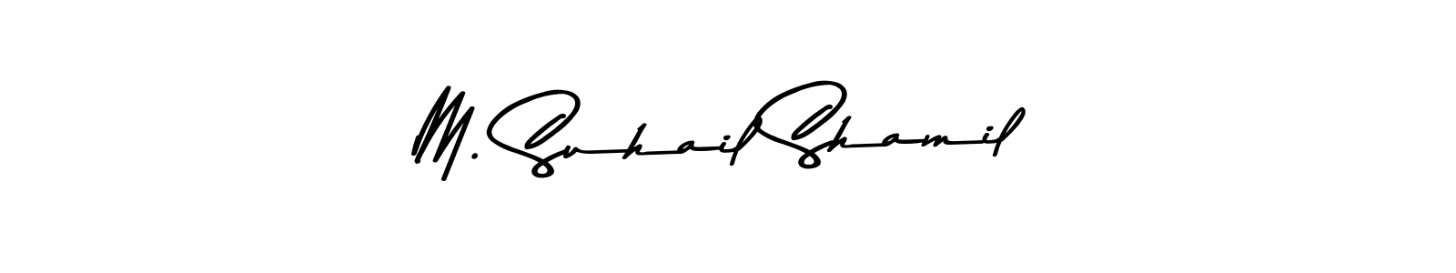 Make a beautiful signature design for name M. Suhail Shamil. With this signature (Asem Kandis PERSONAL USE) style, you can create a handwritten signature for free. M. Suhail Shamil signature style 9 images and pictures png
