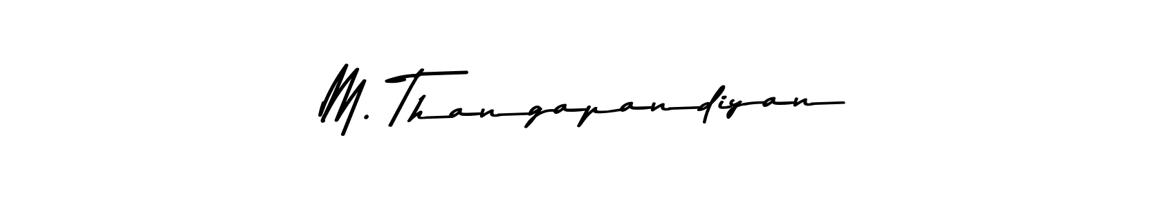 How to make M. Thangapandiyan name signature. Use Asem Kandis PERSONAL USE style for creating short signs online. This is the latest handwritten sign. M. Thangapandiyan signature style 9 images and pictures png