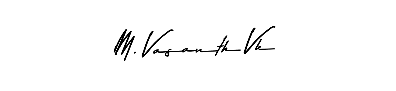 The best way (Asem Kandis PERSONAL USE) to make a short signature is to pick only two or three words in your name. The name M. Vasanth Vk include a total of six letters. For converting this name. M. Vasanth Vk signature style 9 images and pictures png