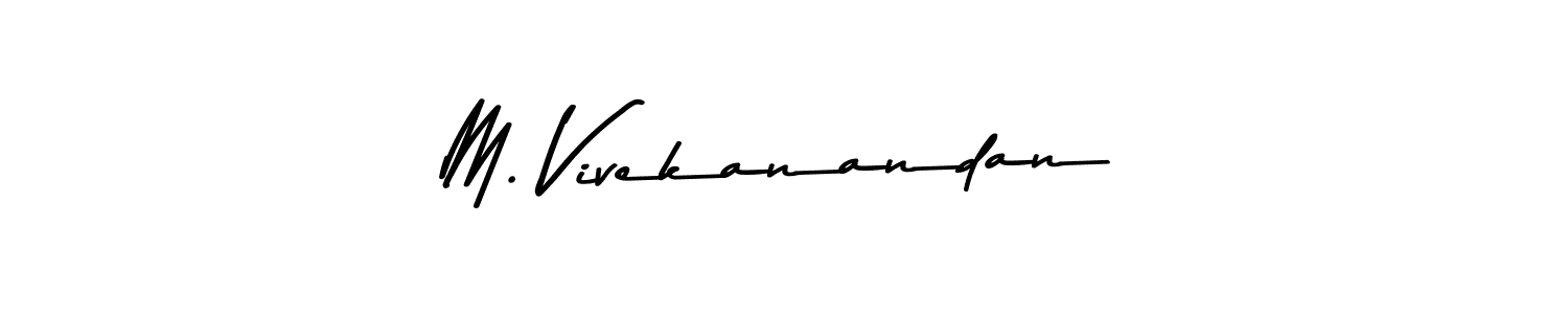 How to make M. Vivekanandan name signature. Use Asem Kandis PERSONAL USE style for creating short signs online. This is the latest handwritten sign. M. Vivekanandan signature style 9 images and pictures png